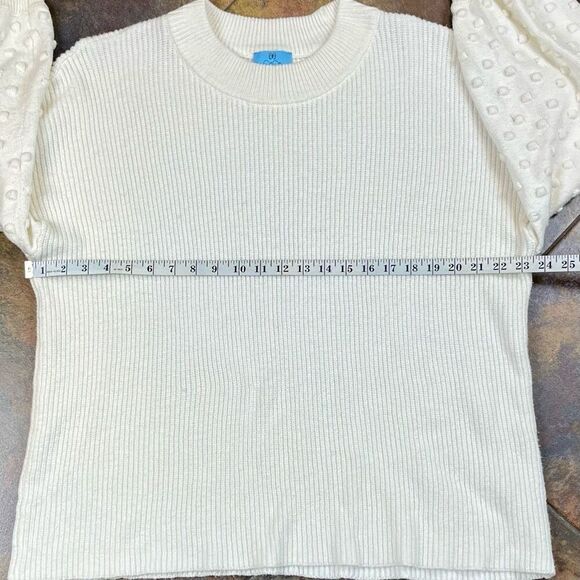 Cece Cream 3D Polka Dot Long Sleeve Sweater 3X - Picture 7 of 9
